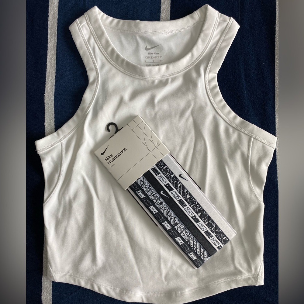 Nike - NWT - White - Dri fit crop tank top